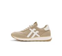 FitFlop Womens Retro-Q Ff Fabric/Suede Sneakers, Cappuccino/Cream, 9