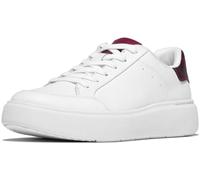 FitFlop™ Women's RTG Sequin-Backtab Leather Sneaker, Urban White/Ruby, 11