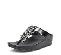 Fitflop Women's Rumba Beaded Toe-Post Sandals, Black, 7