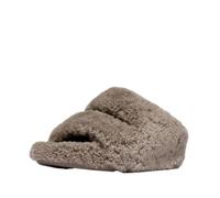 FitFlop Women's Shuv Curly-Shearling Two-Bar Slides, Taupe, 9 UK