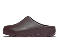 Fitflop Women's SHUV Tumbled-Leather Clogs, Chocolat, 5 UK