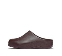 Fitflop Women's SHUV Tumbled-Leather Clogs, Chocolat, 6 UK