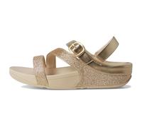 FitFlop Women's Skinny Ii Glitterdust Z-Strap Sandals Wedge, Platino, 5 UK