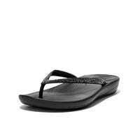 Fitflop Women's Sparkle Classic iQushion Flip Flops - Lightweight & Comfortable with Natural Arch Support - Black - 7 UK
