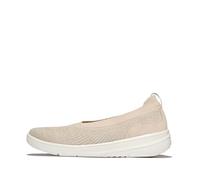 Fitflop Women's Super-Q Knit Ballet Flats, Stone Beige/Platino, 6 UK