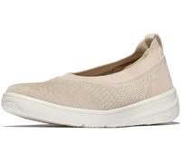 FitFlop Women's Super-q Knit Ballet Flats, Stone Beige/Platino, 9 UK