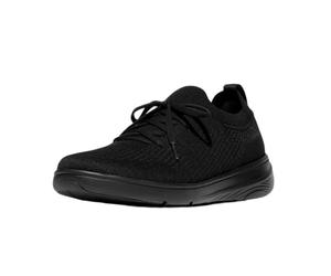 Fitflop Women's Super-Q Knit Slip-ON Laced Sneakers, Black, 7 UK
