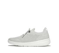 Fitflop Women's Super-Q Knit Slip-ON Laced Sneakers, Arctic Grey/Silver, 6 UK