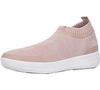 Fitflop Women's Uberknit Sneakers-Metallic Slip on Trainers, Multicolour (Neon Blush/Urban White), 8 UK (42 EU)