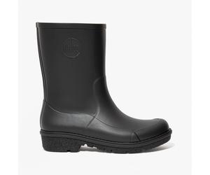 FitFlop Wonderwelly Womens Rubber Pull-On Waterproof All Black Wellington Boots