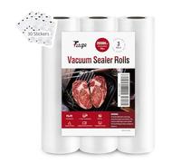 Fitge Vacuum Bags 170 µm 28 x 600 cm / 3 Rolls for All Vacuum Sealer Vacuum Rolls for Food BPA-Free Vacuum Bags Strong & Tearproof Vacuum Film Professional Foil Rolls Sous Vide Freezer