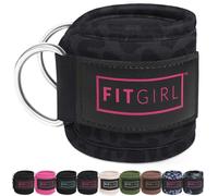 FITGIRL - Ankle Strap for Cable Machines and Resistance Bands, Work Out Cuff Attachment for Home & Gym, Booty Workouts - Kickbacks, Leg Extensions, Hip Abductors, for Women (Black Leopard, Pair)