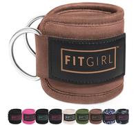 FITGIRL - Ankle Strap for Cable Machines and Resistance Bands, Work Out Cuff Attachment for Home & Gym, Glute Workouts - Kickbacks, Leg Extensions, Hip Abductors, for Women Only (Cocoa Brown, Single)
