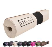FITGIRL - Squat Pad and Hip Thrust Pad for Leg Day, Barbell Pad Stays in Place Secure, Thick Cushion for Comfortable Squats Lunges Glute Bridges, Olympic Bar and Smith Machine (Beige)