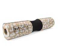 FITGIRL - Squat Pad and Hip Thrust Pad for Leg Day, Barbell Pad Stays in Place Secure, Thick Cushion for Comfortable Squats Lunges Glute Bridges, Olympic Bar and Smith Machine (Beige Leopard)
