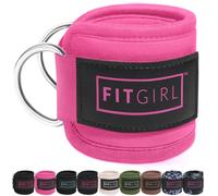 FITGIRL - The Best Ankle Strap for Cable Machines and Resistance Bands, Work Out Cuff Attachment for Home & Gym, Booty Workouts - Kickbacks, Leg Extensions, Hip Abductors, for Women Only (Pink,