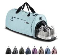 Fitgriff® Gym Bag for Men & Women with Shoe & Wet Compartment - Duffle Bag for Travel, Sports, Fitness & Workout, Cyan, 23 x 12 x 12″ (Medium), Sporty
