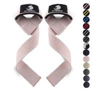 Fitgriff® Lifting Wrist Straps for Weightlifting, Gym, Deadlift, Workout (Made of Premium Cotton & Padded) - Men & Women (XS, Blush Pink (Silicone-Grip))