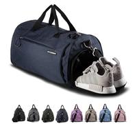 Fitgriff® Sports Gym Bag for Men and Women - with Shoe Compartment & Wet Pocket - Fitness Bag 58cm x 31cm x 31cm [50 Liter] (Blue, Medium)