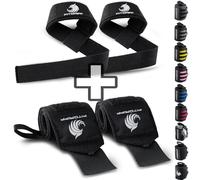 Fitgriff® Wrist Wraps + Lifting Straps (Bundle) - Wrist Straps for Weightlifting, Gym, Strength Training, Fitness - for Men and Women (Black Original)