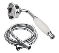 Fitheowner Traditional Chrome Plated Shower Head with 1.5M Hose, High-Pressure Round Shower Head, Single Function, Handheld, Non-Tangle Hose, Chrome Finish
