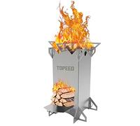 FITHIKE Backpacking Camping Rocket Stove,Portable Stainless Steel Wood Burning Camping Stoves for Outdoor Cooking Hiking Survival Travel Picnic BBQ