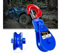 FITHOIST 2 Tons Snatch Block with Hook | 3" Sheave for 3/8" Inch Wire Rope | High Strength Snatch Blocks for Towing and Recovery Applications | Tow Truck Rollback Wrecker Car Hauler Winch