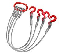 FITHOIST 4 Leg Wire Rope Sling 1/4"x3', 11000LBS Large Lifting Sling Cable Rope, 2.2T Vertical Rated, EIPS 7x19 IWRC, Safety Latch Eye Hoist Hooks, Heavy Duty Rigging Cable for Lifting and Towing