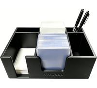 FITHUGOO Toploader Dispenser & Penny Sleeve Holder - Dual Compartment Holds 300 Penny Sleeves & up to 100 Top Loaders(Black)