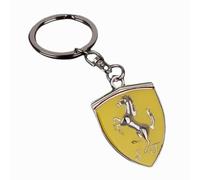 FitIts - Yellow and Green Metal Car Logo Keyring for Ferrari, Yellow/Silver, Standard, Yellow/Silver, Standard