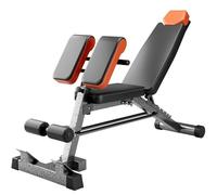 FITKS360 Adjustable Weight Bench 1000LBS- Multi-Functional Full Body Workout Equipment: Hyperextension, Roman Chair, Sit-Up Bench, Incline & Decline Bench, Flat Bench For Home Gym (Black and Orange)
