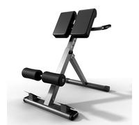 FITKS360 Roman Chair Hyperextension Bench - Adjustable Back Extension Machine for Glutes, Hamstrings & Lower Back - Foldable Multi-Purpose Workout Equipment for Home Gym (Black, Medium)