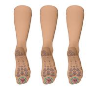 FITLEGS - Grip - Open-Toe Compression Stocking - 18 mmHg AES DVT Prevention - Below Knee Multipack - Medium - Beige