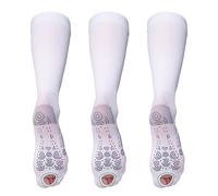 FITLEGS - Grip - Open-Toe Compression Stocking - 18 mmHg AES DVT Prevention - Below Knee Multipack - Small - White