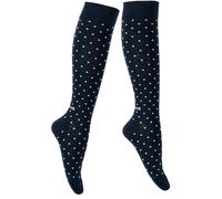 FitLegs - Life Compression Socks - 14-17mmHg for Work, Travel, & Pregnancy DVT Prevention - Unisex, Medium, Polka Dot