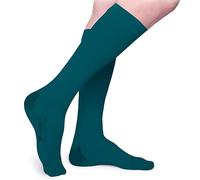 FITLEGS - Open-Toe Compression Stocking - 18mmHg AES DVT Prevention - Below Knee, Extra Large, Teal
