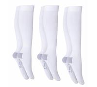 FITLEGS - Open-Toe Compression Stocking - 18mmHg AES DVT Prevention - Below Knee MULTIPACK - White - Medium