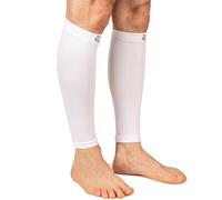 FitLegs - Sports Compression Calf Sleeve - 18-24mmHg for Muscle Fatigue, Soreness & Recovery - White - Large