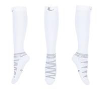 FITLEGS - Sports Compression Socks - 18-24mmHg for Muscle Fatigue, Soreness & Recovery - Below Knee, Small, White/Steel Grey