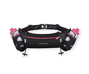 fitletic Hydra 16 Hydration Running Belt Waist Pack : 16oz : Black/Pink : S/M