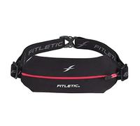 Fitletic Phone Holder Bum Bag Lightweight and Sleek Running Belt with Adjustable Strap Durable Mini Waist Bag for Men and Women Ideal Sport Bag for Outdoor Activities (Black/Pink Zip)