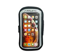 Fitletic Waterproof Phone Pouch Armband with Inner Pocket and Adjustable Strap Forte Plus Smart Phone Holder Cord Organizer For Running and Outdoor Activities for Men and Women, Black (S/M)