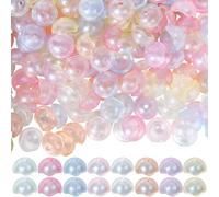 Fitlin 1 Box 200Pcs Jellyfish Beads Bulk Acrylic Bead Caps Large Cute Transparent Eggshell Half Round Egg Shell Plastic Spacer Cones For Jewellery Making Earrings Necklaces Bracelets DIY Crafts