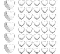 Fitlin 1 Box 500Pcs Metal Heart Beads Silver Love Spacer Bead Bulk Alloy Small Hole Valentine's Day Love Hearts Spacers Charm Loose Beads for Bracelets jewellery Making Necklace Earrings DIY Crafts