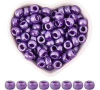 Fitlin 1 Box 800Pcs Small Pink Seed Beads Pastel Pony Beads Bulk Loose Plastic Acrylic 9 X 6MM Opaque Cute Shiny Kandi Spacers for Jewellery Making Findings Bracelets Necklace Gift Beginner