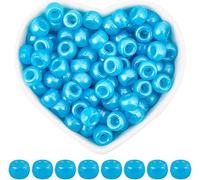 Fitlin 1 Box 800Pcs Small Pink Seed Beads Pastel Pony Beads Bulk Loose Plastic Acrylic 9 X 6MM Opaque Cute Shiny Kandi Spacers for Jewellery Making Findings Bracelets Necklace Gift Beginner
