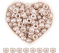 Fitlin 1 Box 800Pcs Small Pink Seed Beads Pastel Pony Beads Bulk Loose Plastic Acrylic 9 X 6MM Opaque Cute Shiny Kandi Spacers for Jewellery Making Findings Bracelets Necklace Gift Beginner