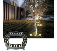Fitlin LED Ring Tree Hug Lamp, 12W Surrounding LED Tree Spotlights, IP65 Waterproof Ground Landscape Light, 24V Ring Outdoor Corrugated Buried Lights, Garden Lighting(RGB,6PCS(24V))