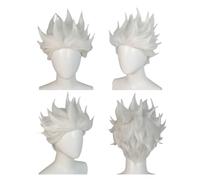 FITLIN Ursula Anime Wig Men's Halloween Party Wig Gray White Spiked Wig Cosplay