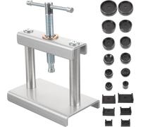 Fitlin Watch Back Presser Tool Set with 18 Molds Silver Case Closer Press for Quartz Mechanical Watch Repair and Battery Replacement Kit